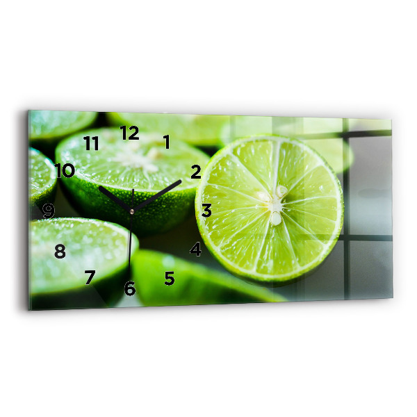 Horizontal wall clock Lime wedges
