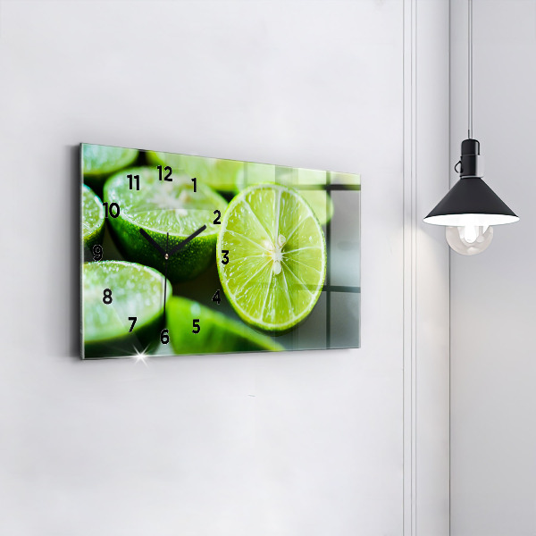Horizontal wall clock Lime wedges