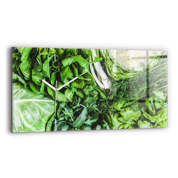 Horizontal wall clock Green vegetables