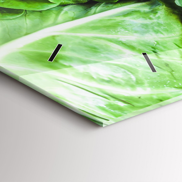 Horizontal wall clock Green vegetables
