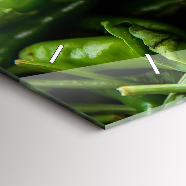 Horizontal wall clock Green pepper