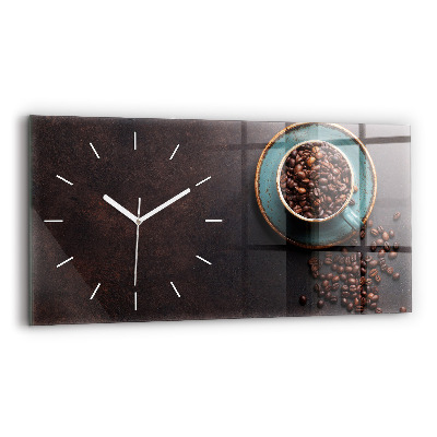 Horizontal wall clock A cup of coffee