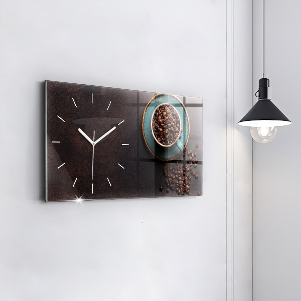 Horizontal wall clock A cup of coffee