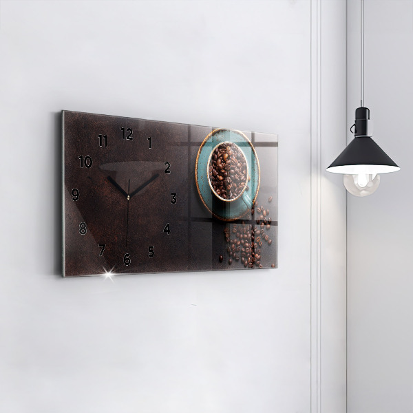 Horizontal wall clock A cup of coffee