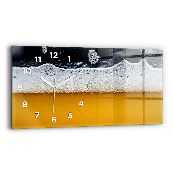 Horizontal wall clock Close-up of beer