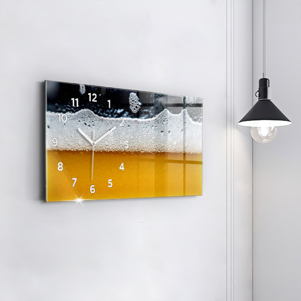Horizontal wall clock Close-up of beer