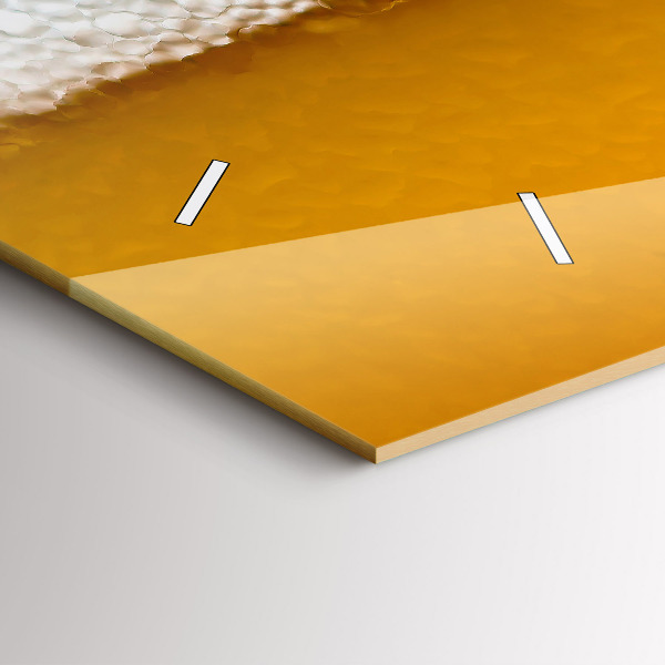 Horizontal wall clock Close-up of beer