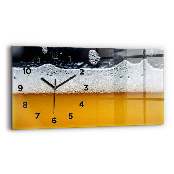 Horizontal wall clock Close-up of beer