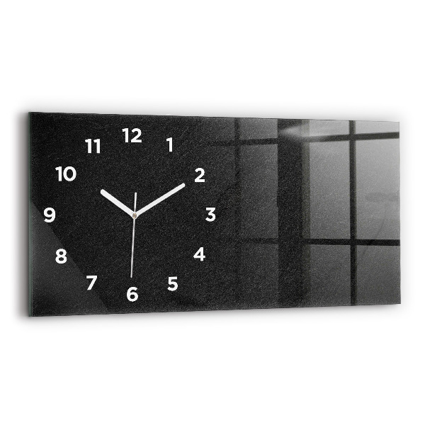 Horizontal wall clock Dark rock