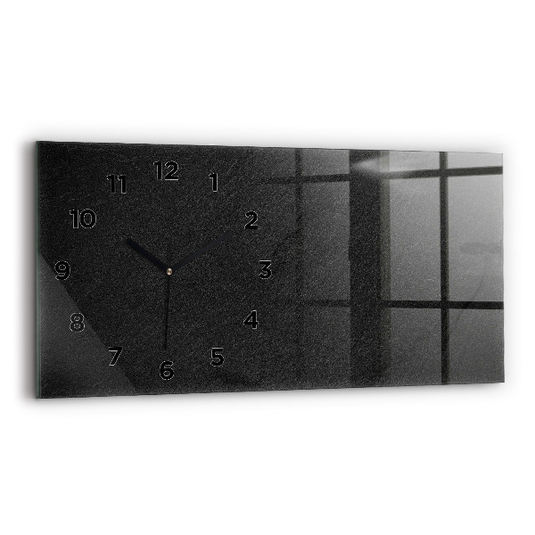 Horizontal wall clock Dark rock