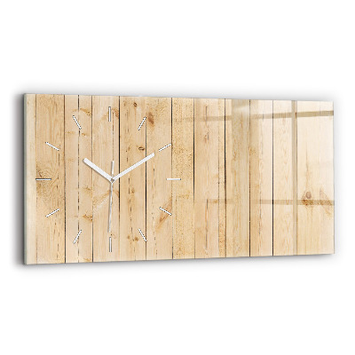 Horizontal wall clock Wooden boards