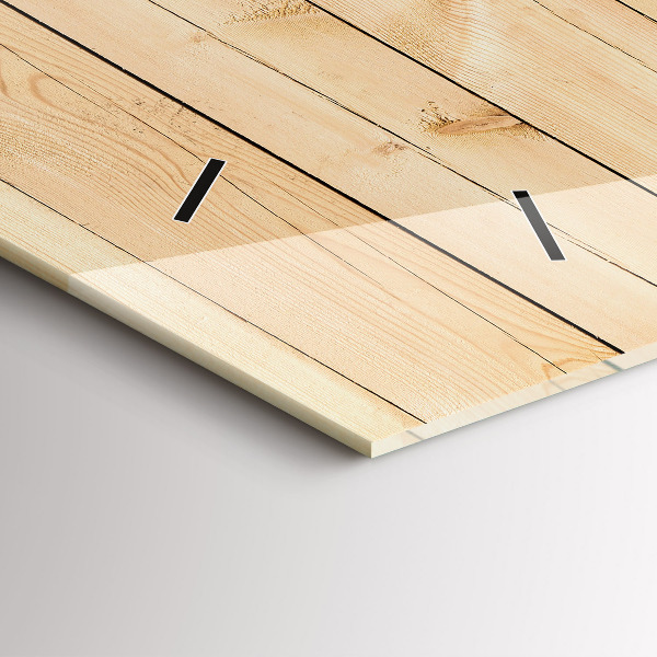 Horizontal wall clock Wooden boards