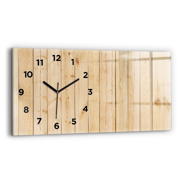 Horizontal wall clock Wooden boards