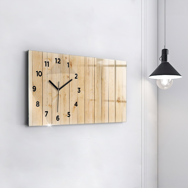 Horizontal wall clock Wooden boards