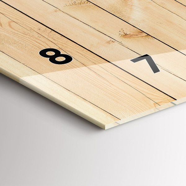 Horizontal wall clock Wooden boards