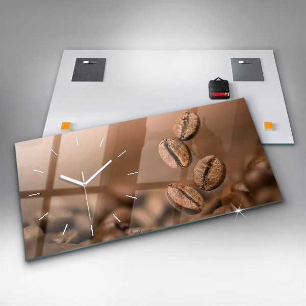 Horizontal wall clock Abstract colors