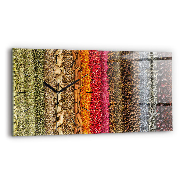 Horizontal wall clock Rows of spices