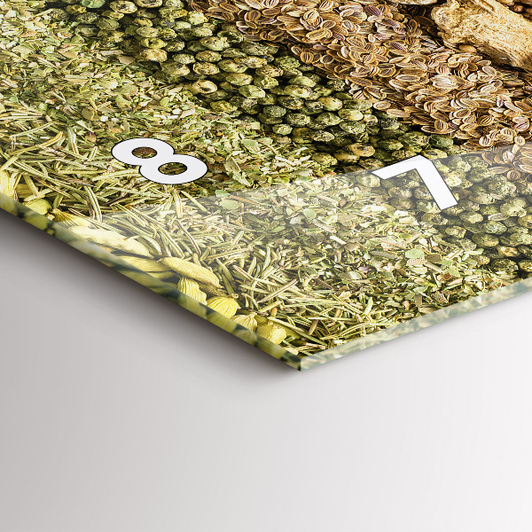 Horizontal wall clock Rows of spices