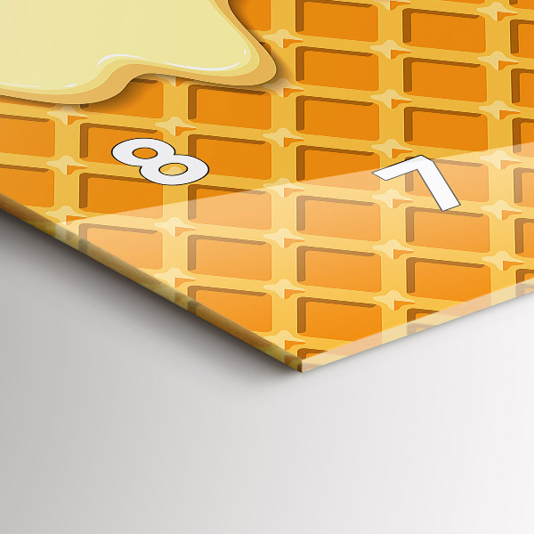 Horizontal wall clock Waffle and ice cream