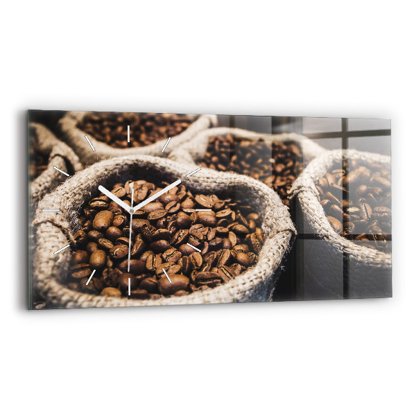 Horizontal wall clock Bags of coffee