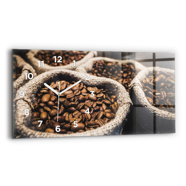 Horizontal wall clock Bags of coffee