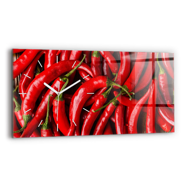 Horizontal wall clock Hot peppers