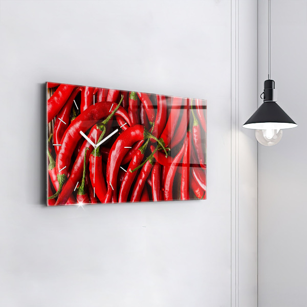 Horizontal wall clock Hot peppers