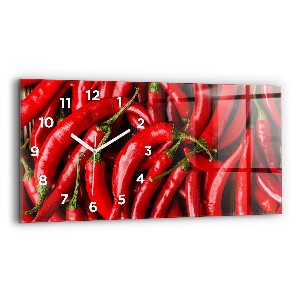 Horizontal wall clock Hot peppers