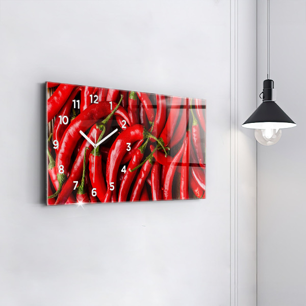 Horizontal wall clock Hot peppers