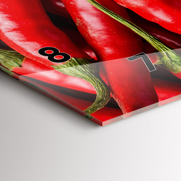 Horizontal wall clock Hot peppers
