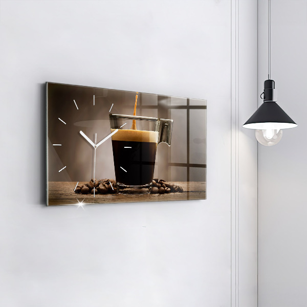 Horizontal wall clock A cup of coffee