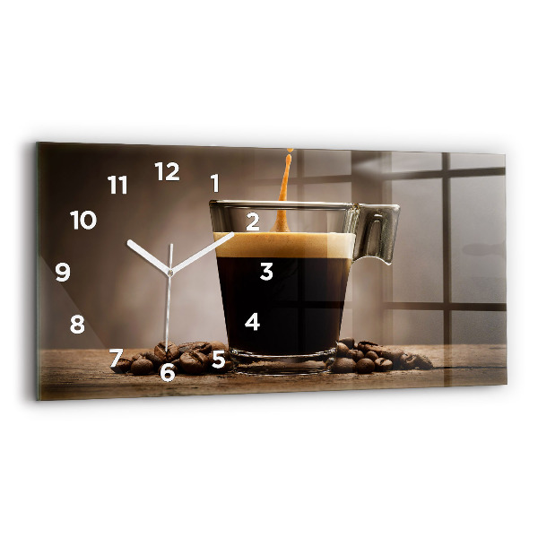 Horizontal wall clock A cup of coffee