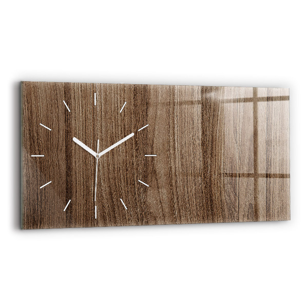 Horizontal wall clock Dark wood