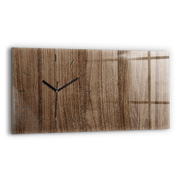 Horizontal wall clock Dark wood