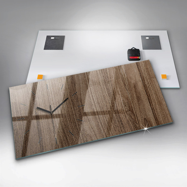 Horizontal wall clock Dark wood