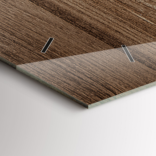 Horizontal wall clock Dark wood