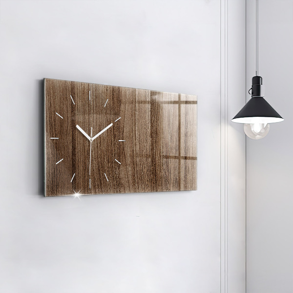 Horizontal wall clock Dark wood
