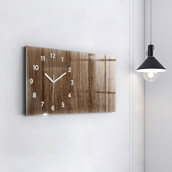 Horizontal wall clock Dark wood