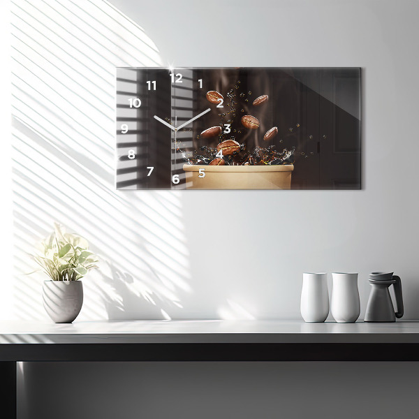 Horizontal wall clock Hot coffee