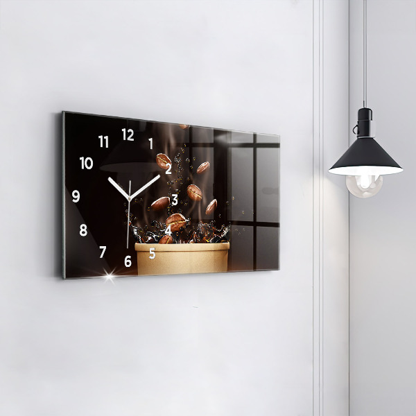 Horizontal wall clock Hot coffee