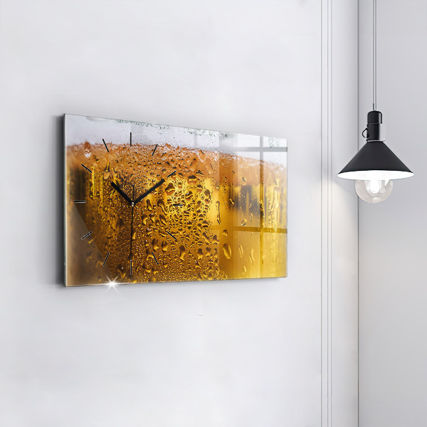 Horizontal wall clock A mug of beer