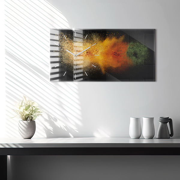 Horizontal wall clock Spices scattered