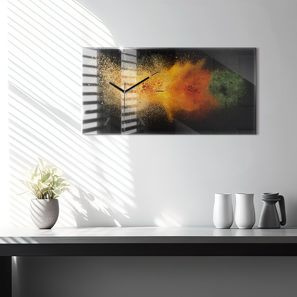 Horizontal wall clock Spices scattered