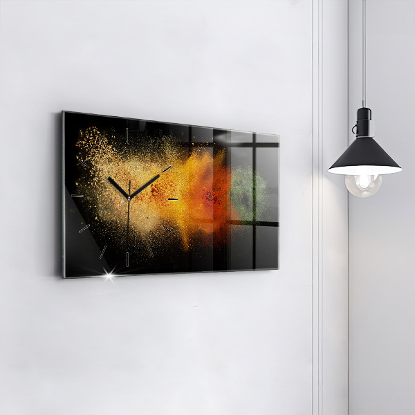 Horizontal wall clock Spices scattered