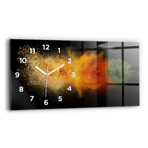 Horizontal wall clock Spices scattered