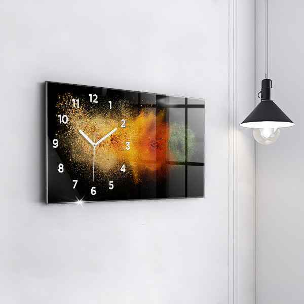 Horizontal wall clock Spices scattered