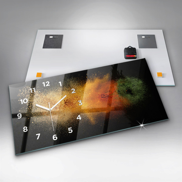 Horizontal wall clock Spices scattered