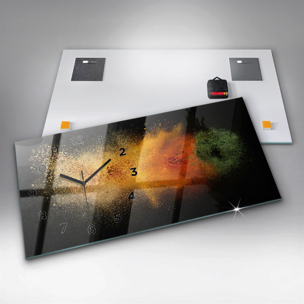 Horizontal wall clock Spices scattered