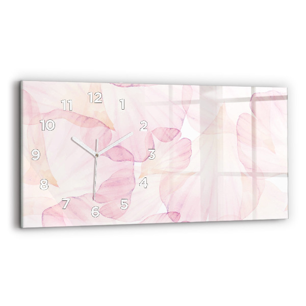 Horizontal wall clock Watercolor petals