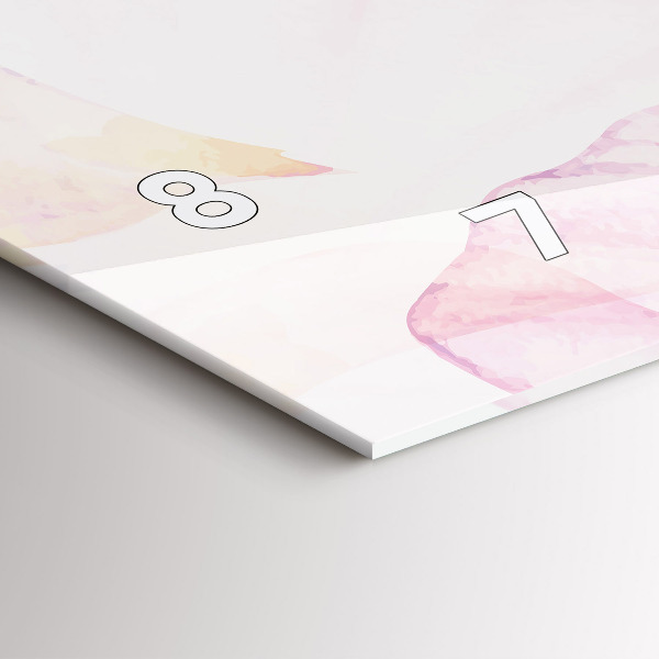 Horizontal wall clock Watercolor petals